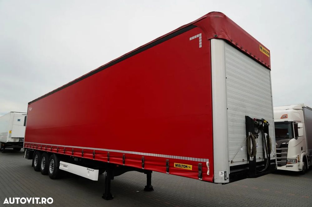Wielton / CORTINĂ STANDARD / REMORCA DIN OȚEL - 9 M / AXĂ CULISANTĂ / SAF / ACOPERIȘ CULISANT / - 2