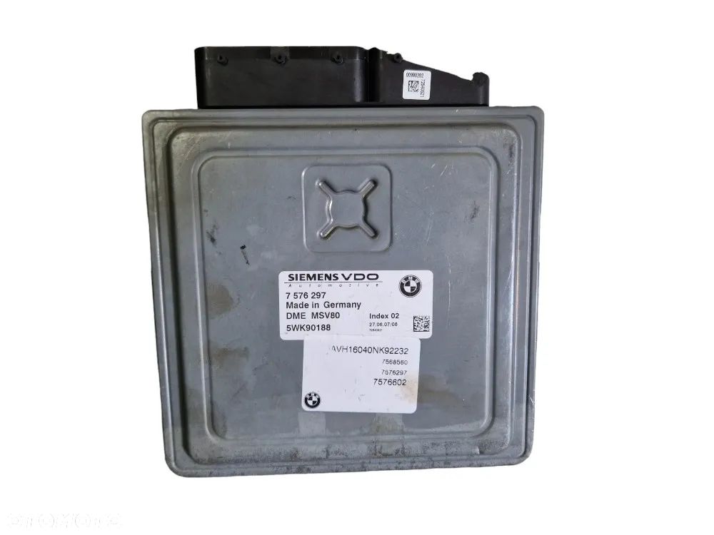 BMW E90 e91 e92 e60 e61 2.5i 3.0i N52 KOMPUTER STEROWNIK SILNIKA 7576297 5WK90188 DME MSV80 index 02 - 4