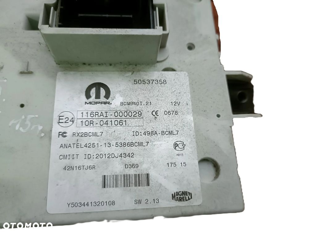 ALFA ROMEO GIULIETTA II 10-16 2015 r. 1,6 M-JET MODUŁ STEROWNIK BSI 50537358 * - 3