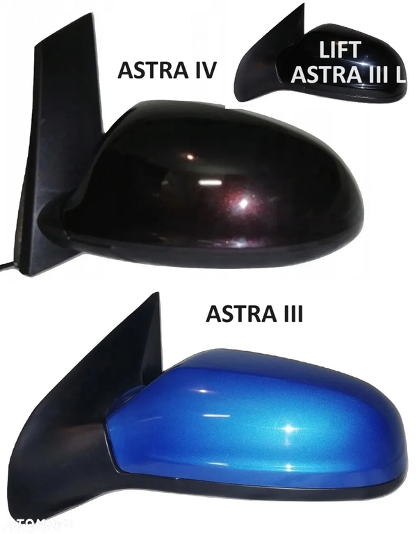 LUSTERKO OPEL ASTRA III H - HB, SEDAN, KOMBI, GTC IV, III LIFT INSIGNIA A, B ELEKTRYCZNE W KOLORZE LEWE