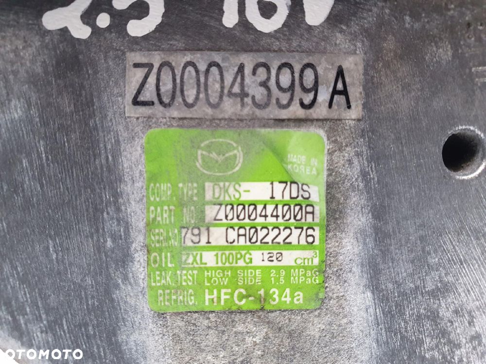 SPRĘŻARKA KOMPRESOR KLIMATYZACJI Mazda 6 2.5 16v L5 Z0004400A DKS17DS - 4