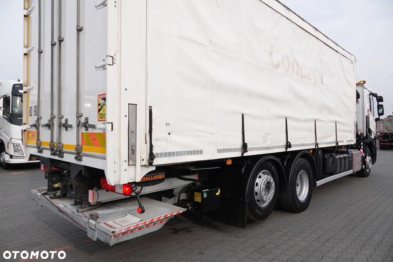 Renault C 380 / 6x2 / SKRZYNIOWY / HDS HIAB 138 B-3 WYSÓW 10,5 M / ROTATOR / STEROWANIE RADIOWE / + WINDA ZAŁADOWCZA / ZABUDOWA FIRANKA ZSUWANA / EURO 6 - 9
