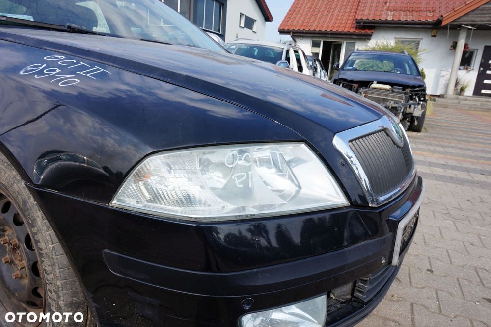 MASKA ZDERZAK BŁOTNIKI LAMPY OCTAVIA II 1Z3 9910  SKODA 2004-2008 CZARNY PRZÓD KOMPLETNY - 23