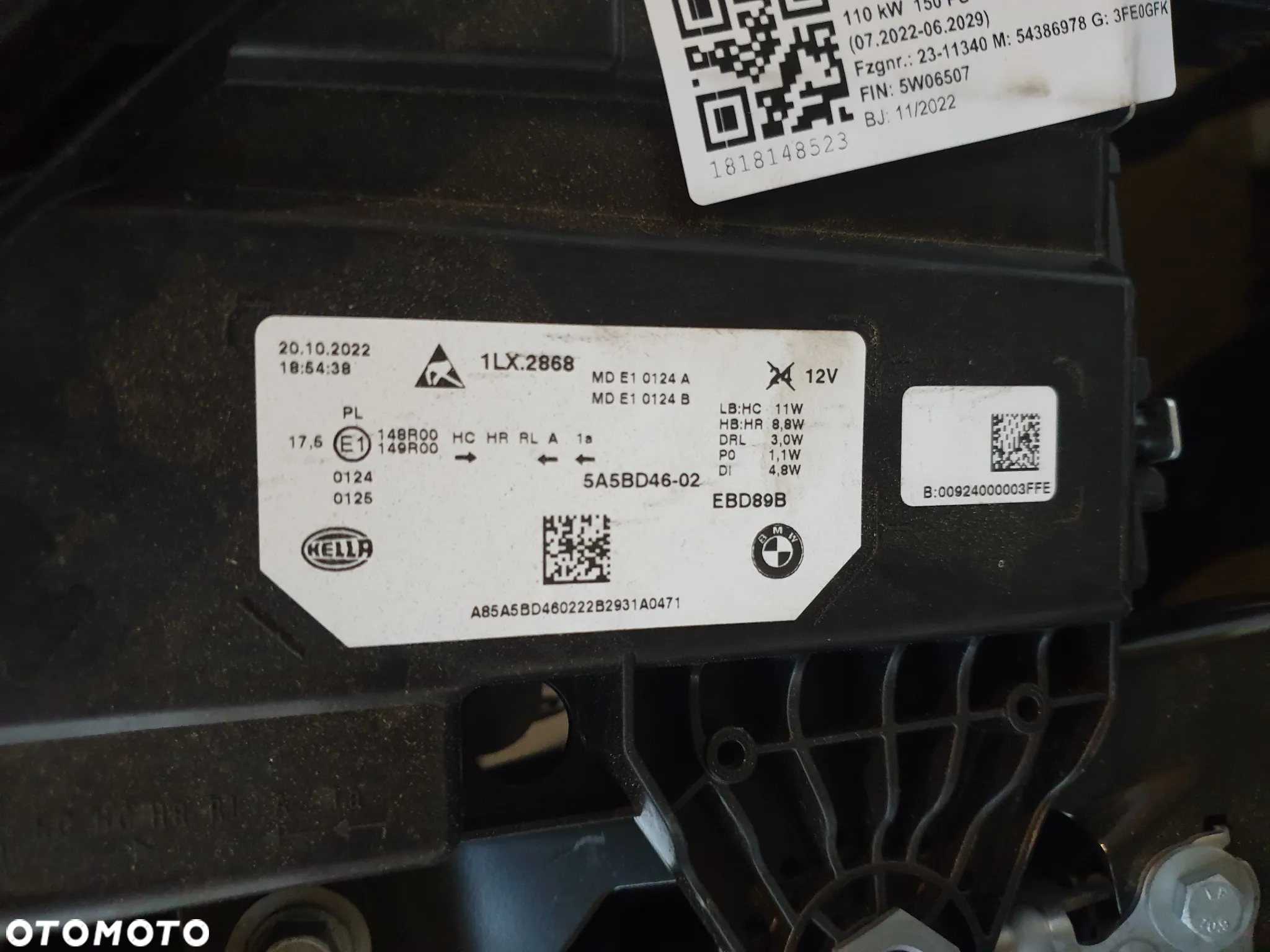 BMW X1 U11 LAMPY PRZÓD PRZEDNIE LAMPA LEWY PRAWY LEWA PRAWA PRZEDNIA LED FULL LED 5A5BD45 5A5BD46 KOMPLETNE KOMPLET PRZETWORNICA PRZETWORNICE MODUŁY MODUŁ NOWE! ORYGINAŁ! - 3