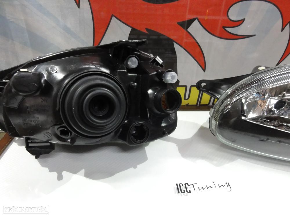 Faróis frontais com luz branca 5000k Opel corsa B Fundo Preto regulação elétrica - 7