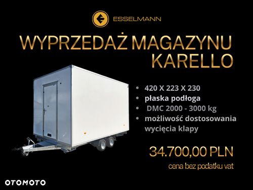 Esselmann Karello 4 m  wzmocniona przyczepa GASTRONOMICZNA handlowa sklep bar - 1