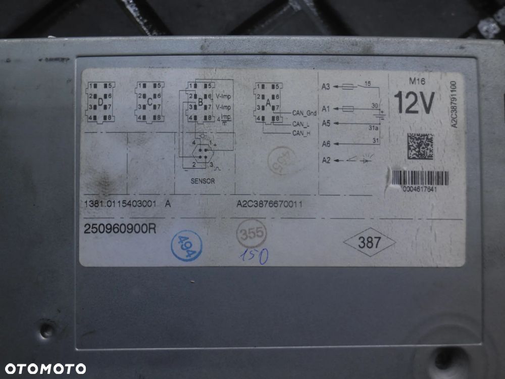 TACHOGRAF Opel Vivaro 250960900R A2C3876670011 - 2