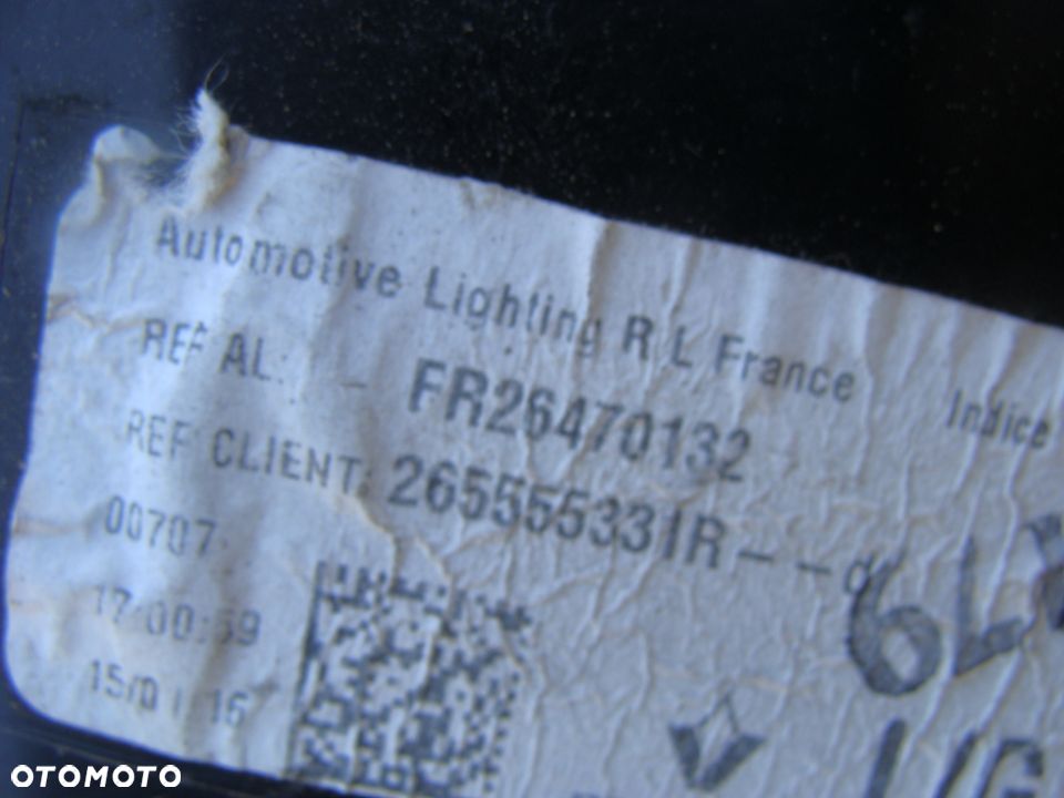 RENAULT TALISMAN LAMPA LEWA TYŁ TYLNA KLAPA 265555331R - 5
