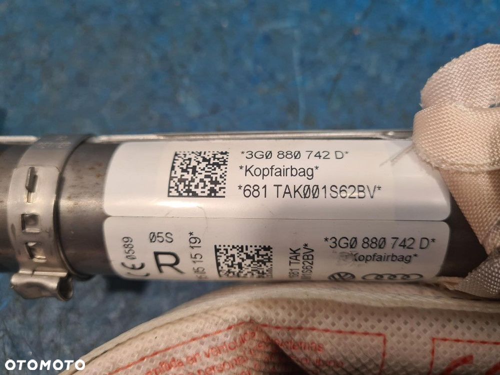 VOLKSWAGEN PASSAT B8 KOMBI  AIRBAG KURTYNA X PRAWA 3G0880742D LI7F CUAA - 3