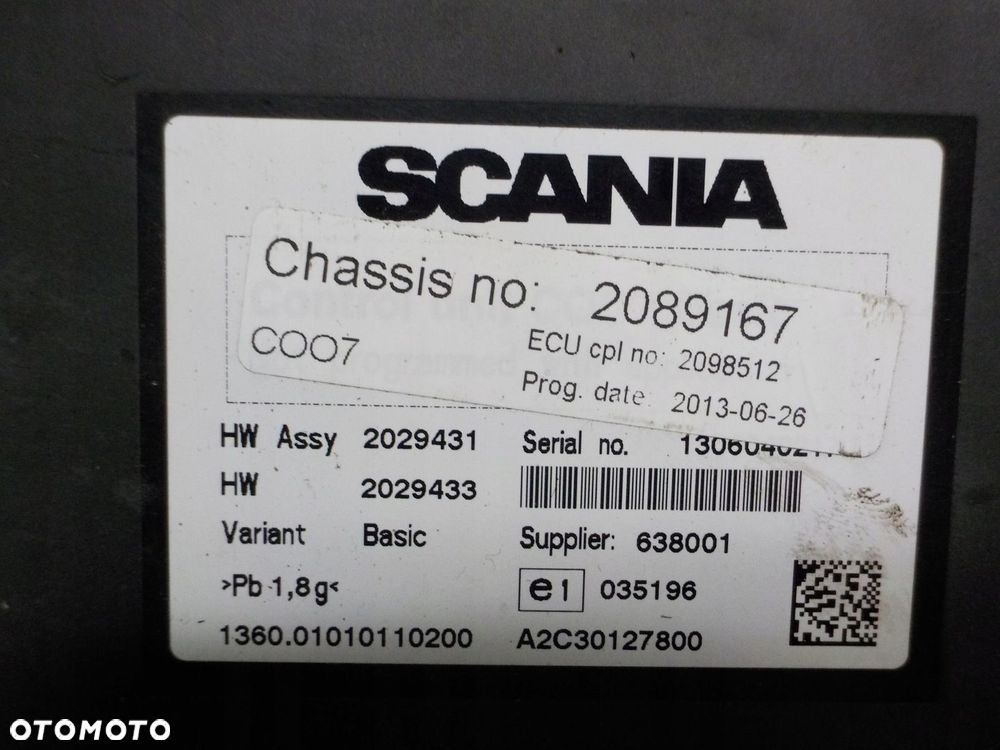 SCANIA R STEROWNIK MODUŁ KOORDYNATOR COO7 - 2