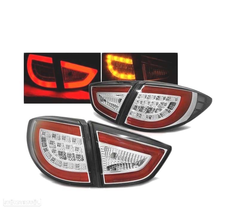 FAROLINS TRASEIROS LED HYUNDAI IX35 09-13 CROMADO - 2