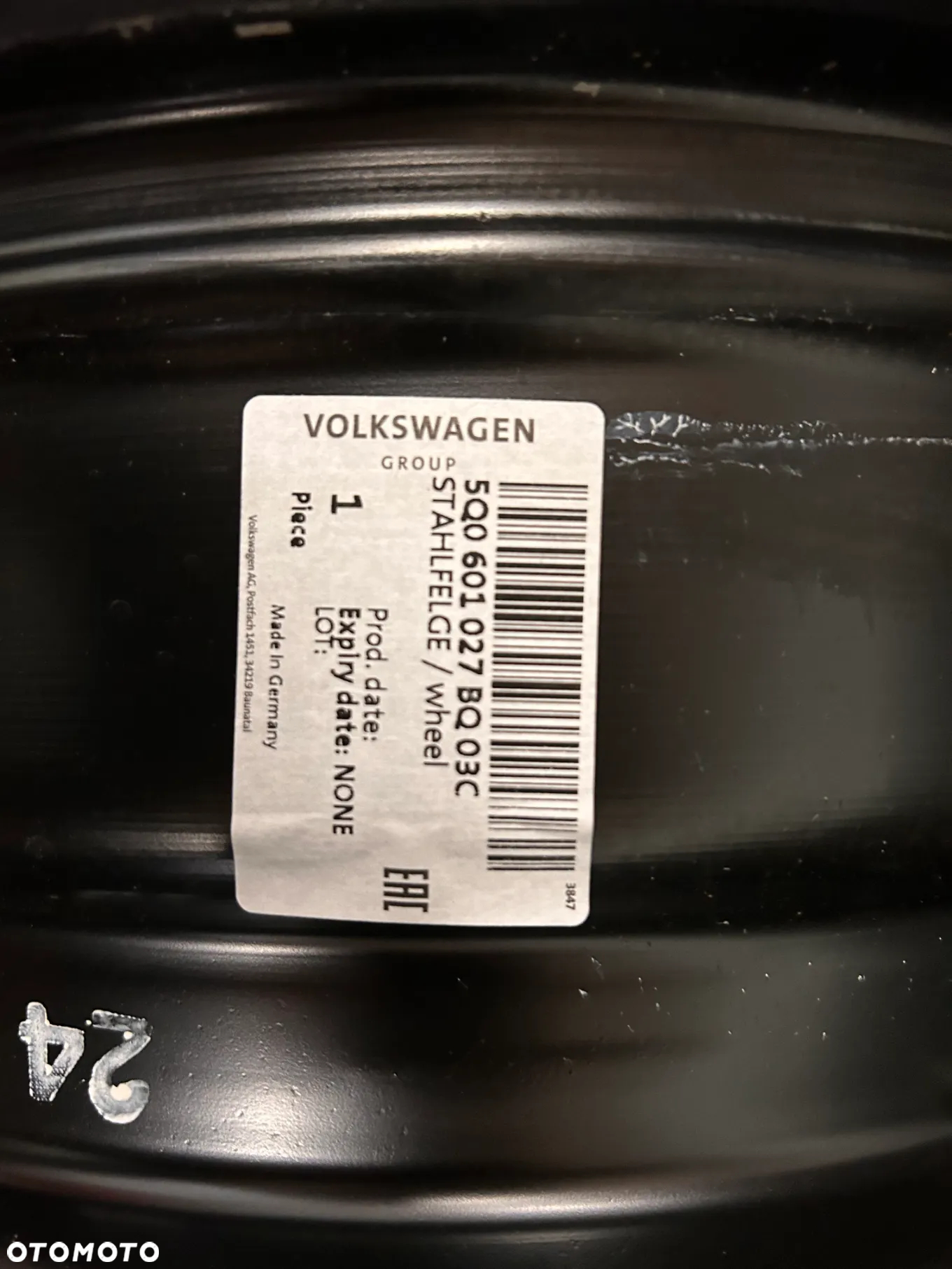 Felga stalowa VW Golf 6, 7, Touran, Caddy 16 cali 5x112 1szt. Nowa! - 3