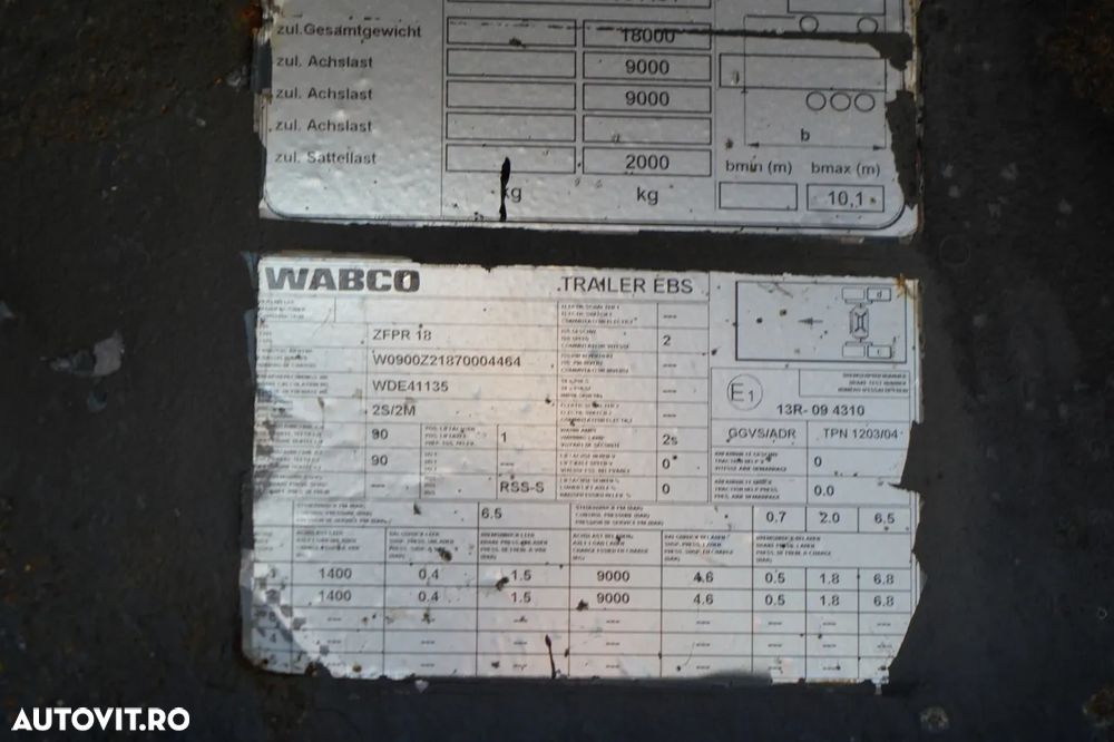 Orten REMORCA CU BALANȚĂ 6,5 M / PENTRU CONSTRUCȚII / AXĂ RIDICABILĂ / SAF / - 18