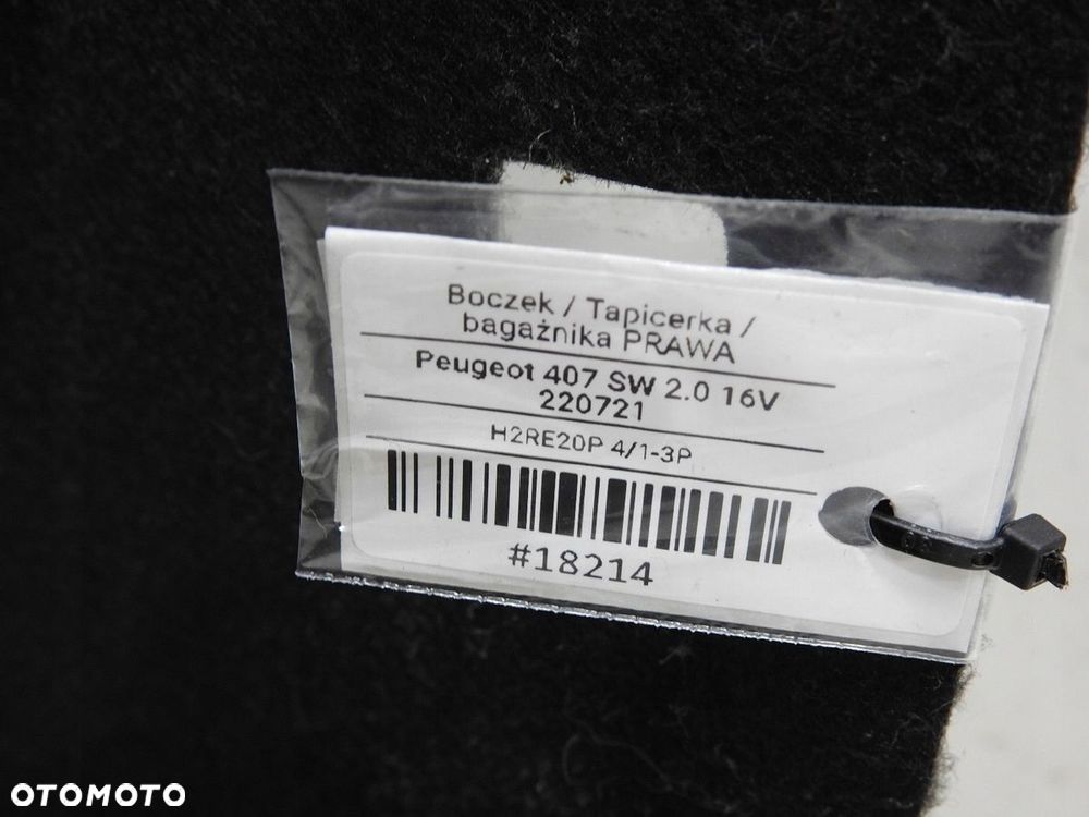 TAPICERKA BAGAŻNIKA PRAWY TYŁ PEUGEOT 407 SW - 7