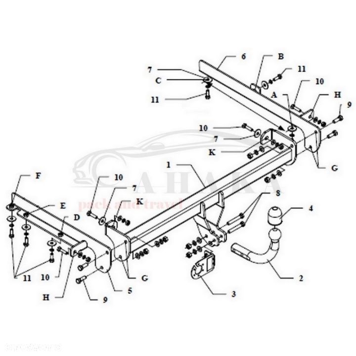 Hak Holowniczy Odkręcany Do Honda Civic Aerodeck Kombi 1997-2001 - 3