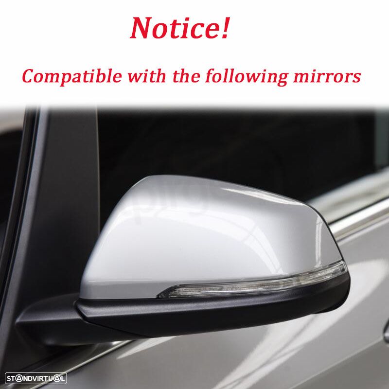 Capas, carcaça de espelhos M4 look em preto piano brilhante BMW X1 F48 F49, X2 F39, Serie 1 F40, F53, Serie 2 gran coupe F44, Z4 G39 em plástico - 3