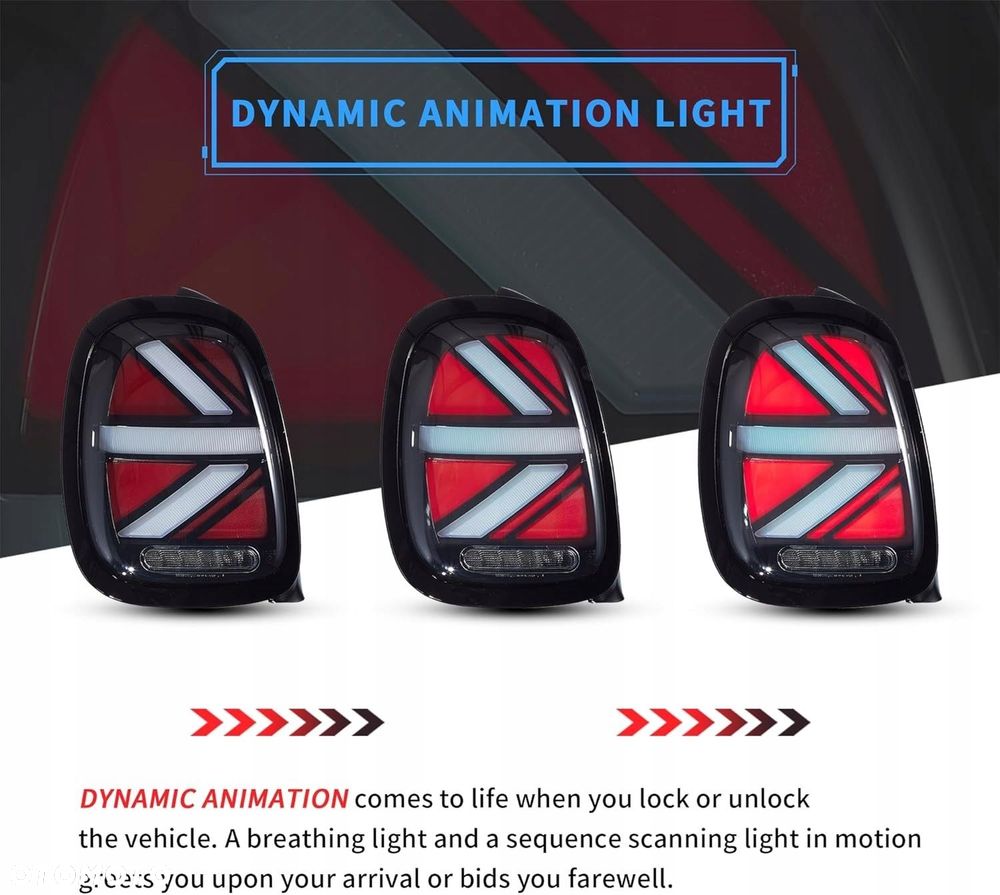 Lampy tylne L+R kpl Vland Led Tuning Black Mini Cooper f55 f56 f57 2014-17 - 6