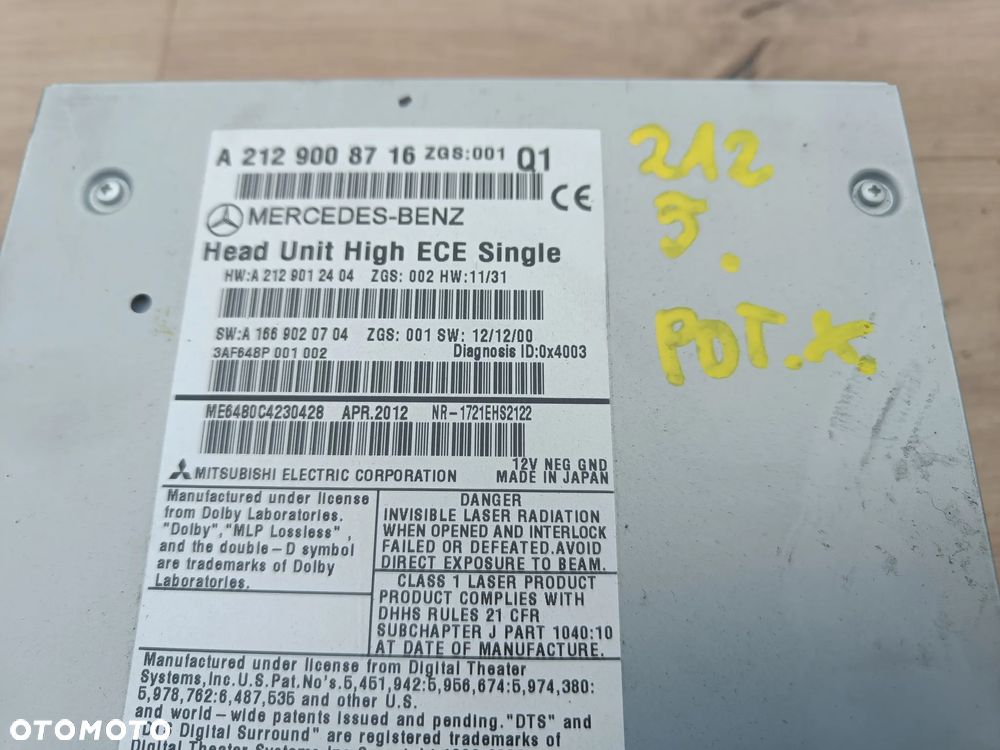 MERCEDES W207 W212 RADIO COMAND NAVI A2129008716 - 3