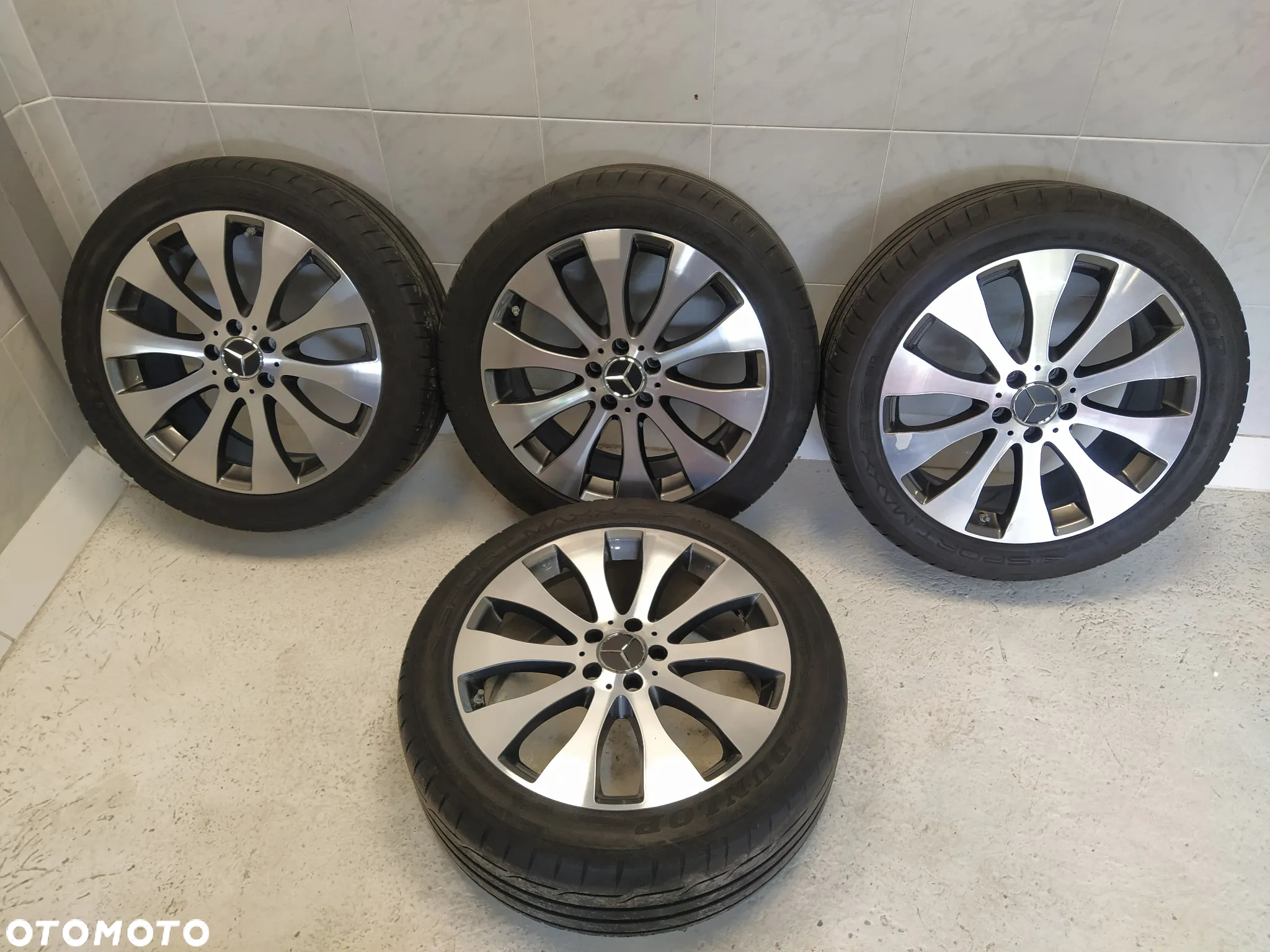 MERCEDES 8X19 4x FELGI ALUMINIOWE R19 5X112 ET38 OPONY 245/45 KOŁA 4X CZUJNIKI TPMS - 2