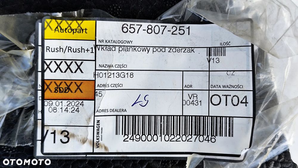 ABSORBER ZDERZAKA TYLNEGO TYŁ SKODA SCALA 2019- 657807251 - 6