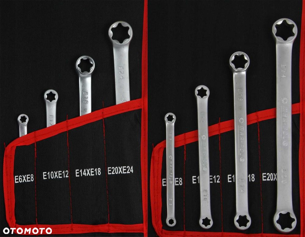 KLUCZE płasko oczkowe GIĘTE TORX PRZEWODÓW C 47szt - 8