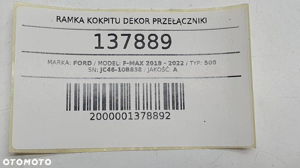 RAMKA LICZNIKA DEKOR OSŁONA FORD F-MAX 500 JC46-10B838 EUROPA - 12