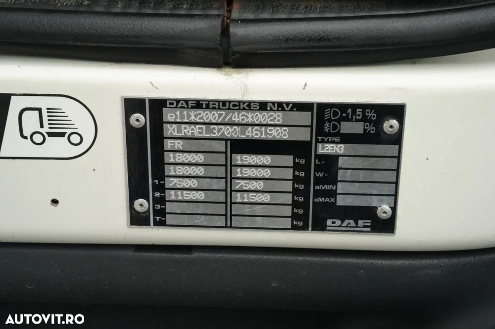 DAF LF 260 / 4X2 / LIVRARE - 7.30 + HDS HYVA HC 153 / RADIOCOMANDĂ / ROTATOR / AUTOMATĂ / EURO 6 - 38