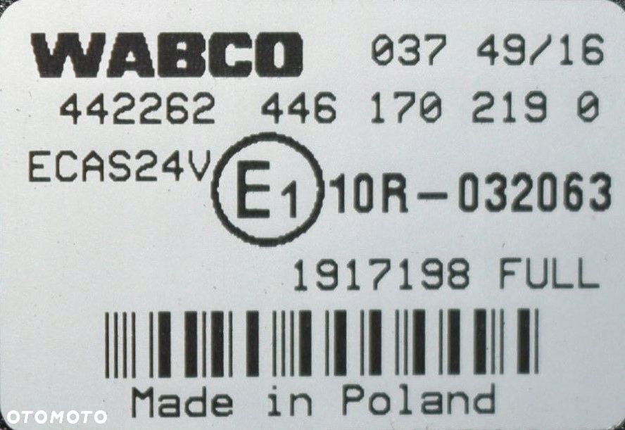 STEROWNIK ECAS DAF XF 106 E6 1917198 / 446170219 - 4