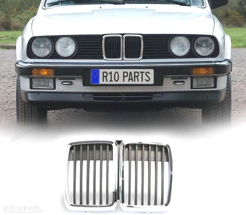 GRELHAS FRONTAIS BMW E30 82-94 CROMADAS - 1