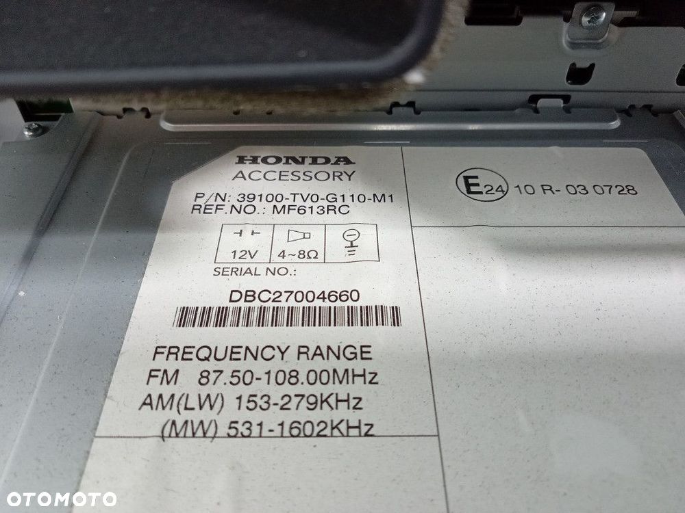 CIVIC IX 11- RADIO CD FABRYCZNE OEM 39100-TV0-G110 - 6