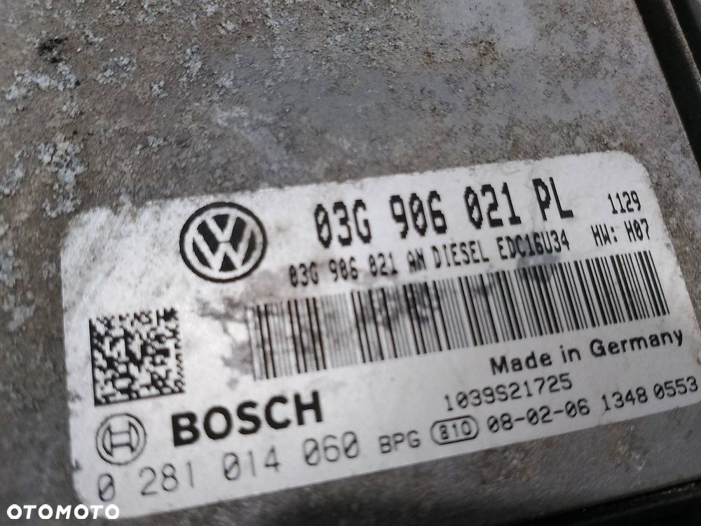 KOMPUTER, STEROWNIK VW GOLF V 03G906021PL 03G906021AN 1.9 TDI - 4