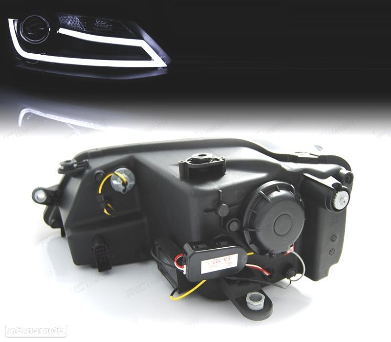FARÓIS LUZ DIURNA LED VOLKSWAGEN VW JETTA 11-18 FUNDO PRETO - 2