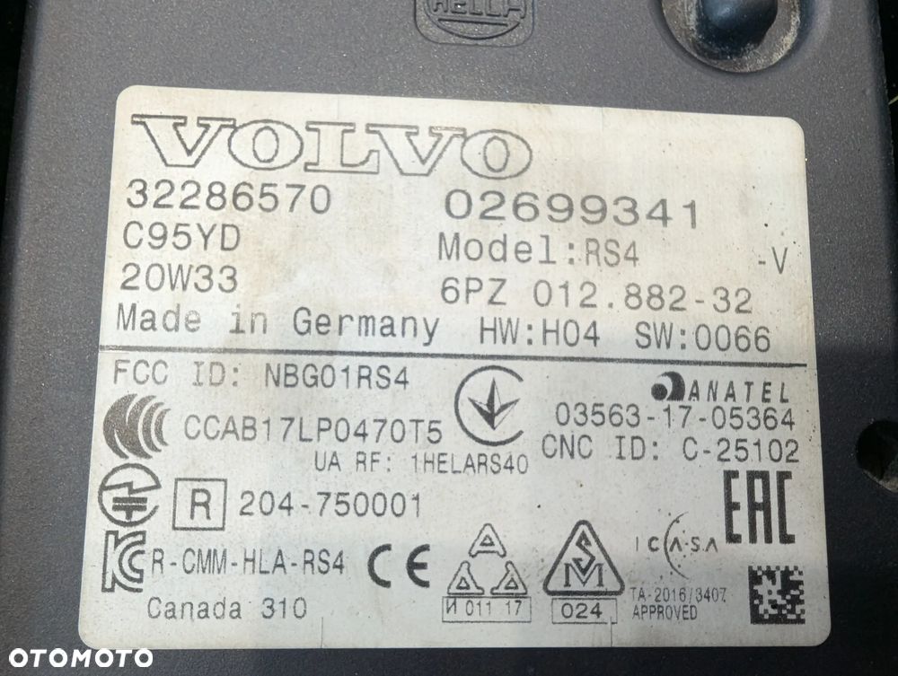 VOLVO XC60 II RADAR SENSOR DISTRONIC 32286570 - 6