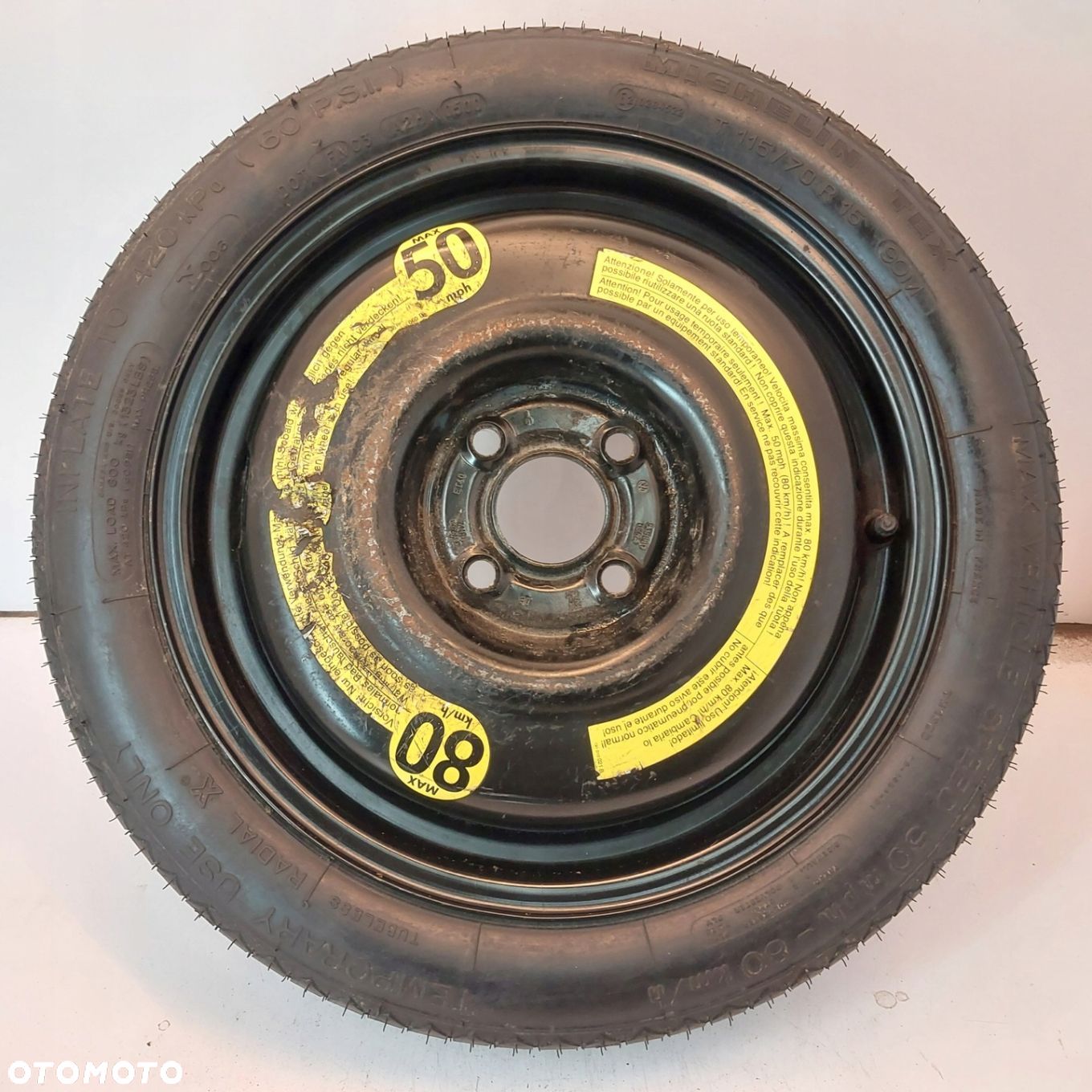Koło dojazdowe dojazdówka 15 4x100 VW Up Seat Mii 115/70R15 B1152 - 1