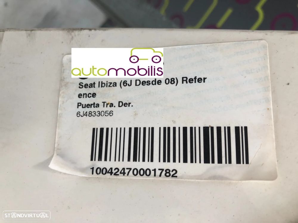 Porta Traseira Direita SEAT IBIZA IV (6J) Ref. 6J4833056 - NO. 200060 - 3