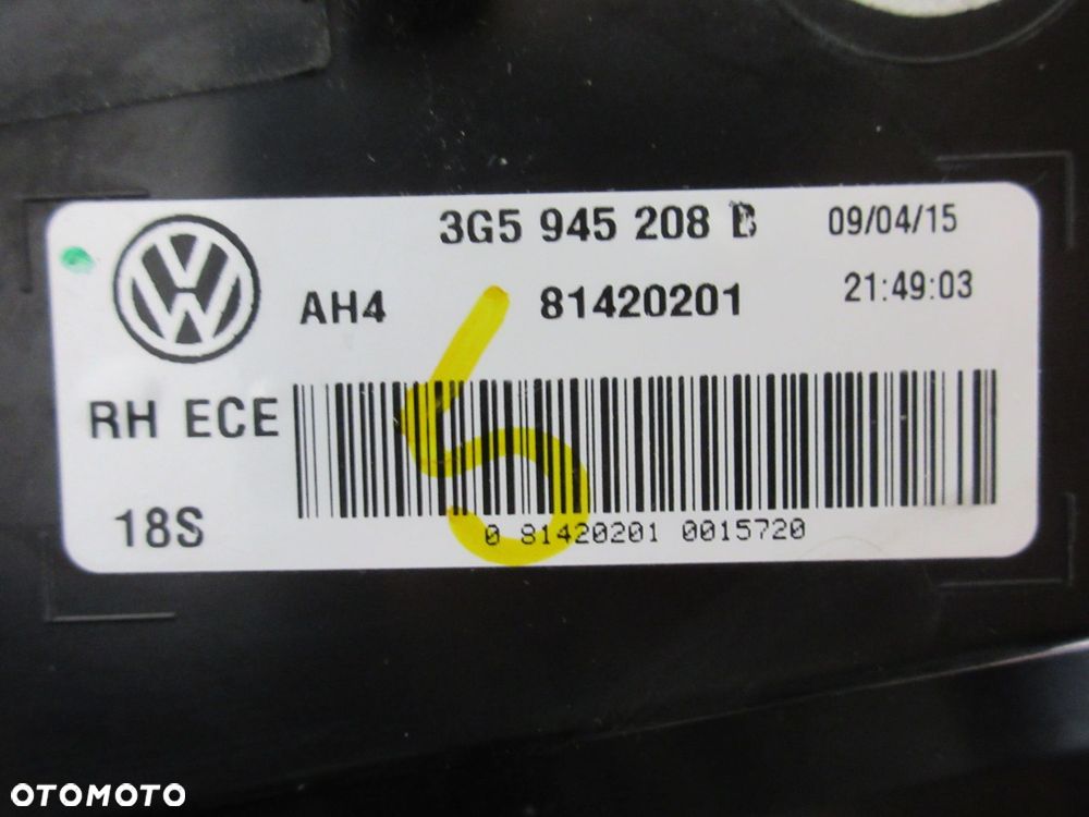 vw passat b8 sedan prawa lampa tył led 3g5945208b - 3
