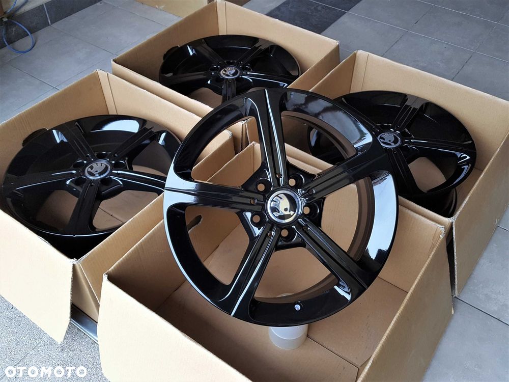 Alufelgi 17 5x112 Skoda Octavia Kodiaq Superb Yeti Karoq Czarne ! 487# - 3