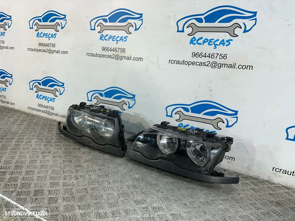 .Conjunto Oticas Farois Frontal Frente Esquerda Direita Halogenio Original BMW Serie 3 E46 Coupe Cabrio 7 165 906 7 165 905 1997 - 2006 - 4