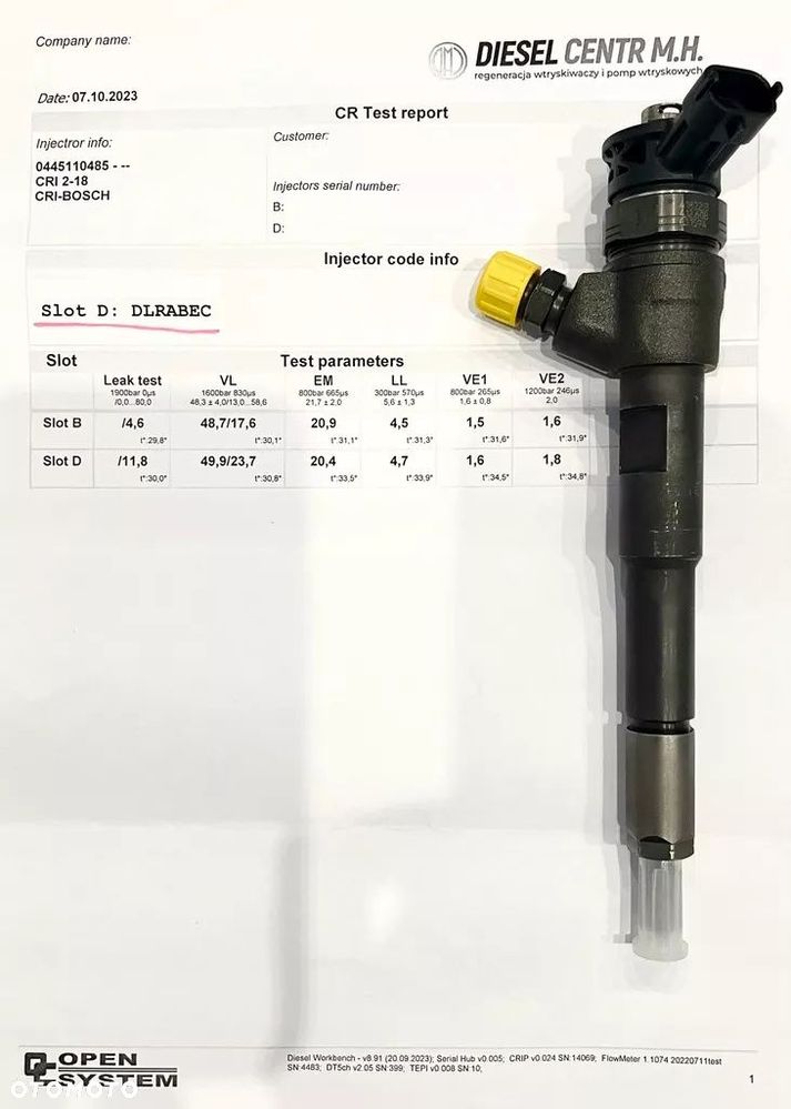 WTRYSKIWACZ 0445110485 BOSCH - 3