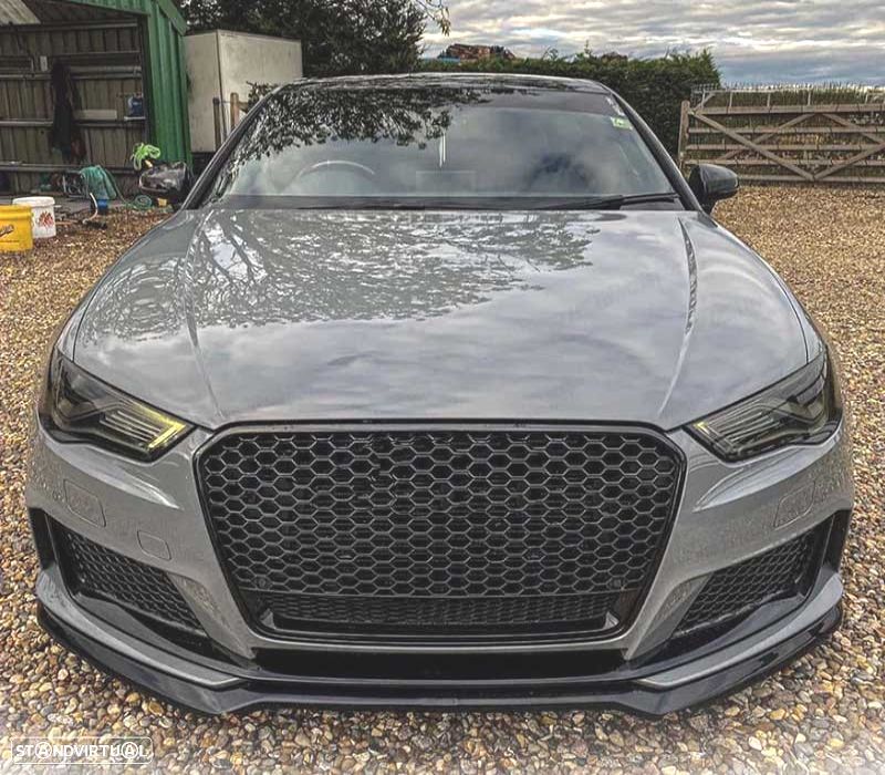 GRELHA AUDI A3 8V 12-16 LOOK RS3 PRETO BRILHANTE ABS - 3