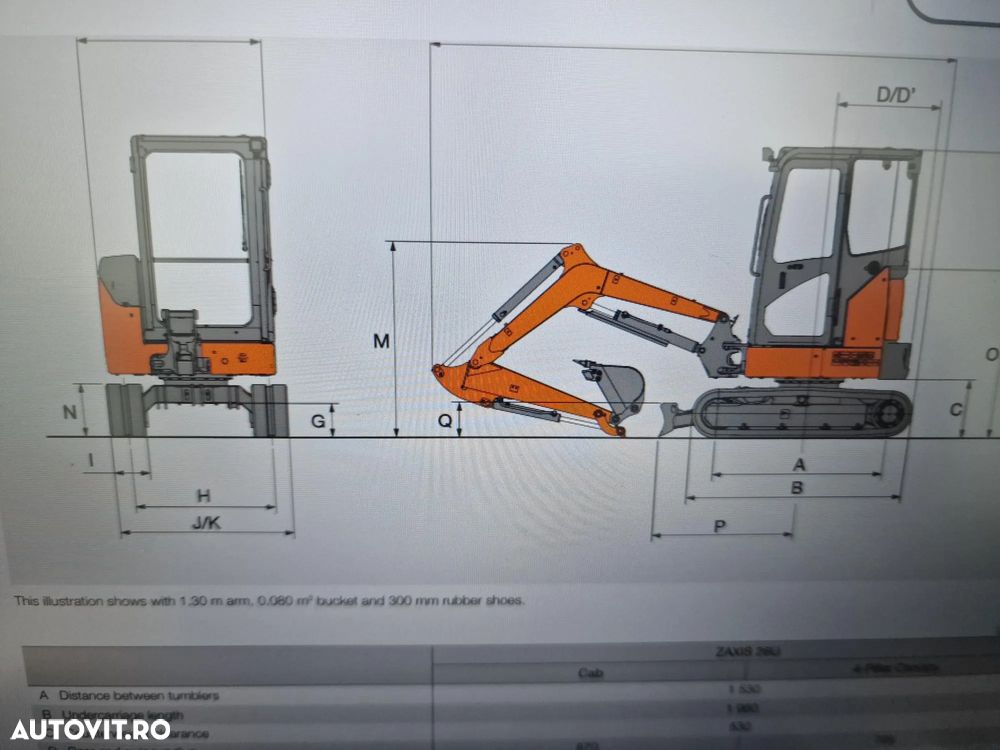 Hitachi 2,7t, CUPLA RAPIDA cu INCLINARE CUPE, 2021, 627h, cupe 400mm, 600mm, taluz NOI, senile 80% bune, inst picon, latime 1,5m, Ad sapare 3m, ridica 1,5t, motor 21CP, Produs in JAPONIA, posiblitate leasing 4 ani, CA NOU-PROMOTIE 32.900 EUR+Tva - 34
