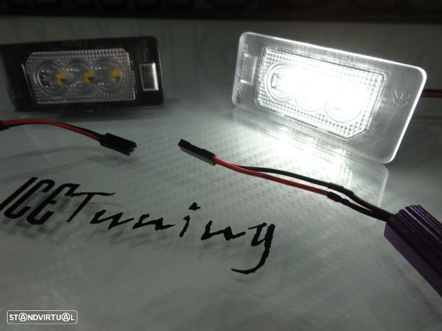 Suporte De Lâmpada De Matricula Com Led Branco Para Audi A1, A3, A4 B8, A5, A6, A7, Q3, Q5, Q7, TT, TTS, TTRS, Porsche Panamera 2010-, Seat Alhambra, Ibiza 6J SC/5-doors/ST 2008, Ateca, VW Sharan 7N, Touran GP2, Touareg 2, Tiguan, Polo, Golf 6, 7 Variant, Golf Plus, Jetta, Passat B6, B7, Skoda Fabia 5J, Superb 3T, Octavia (5E), Rapid  Yeti 5L. - 16