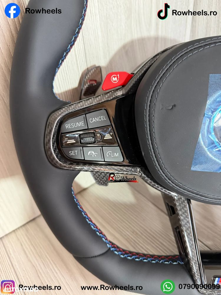 Volan BMW Model CS Carbon BMW G01 G05 G06 G11 G20 G30 G60 X1 X2 X3 X4 X5 X6 X7 Volan bmw seria5 seria8 seria7 Piele nappa Cusaturi M - 2