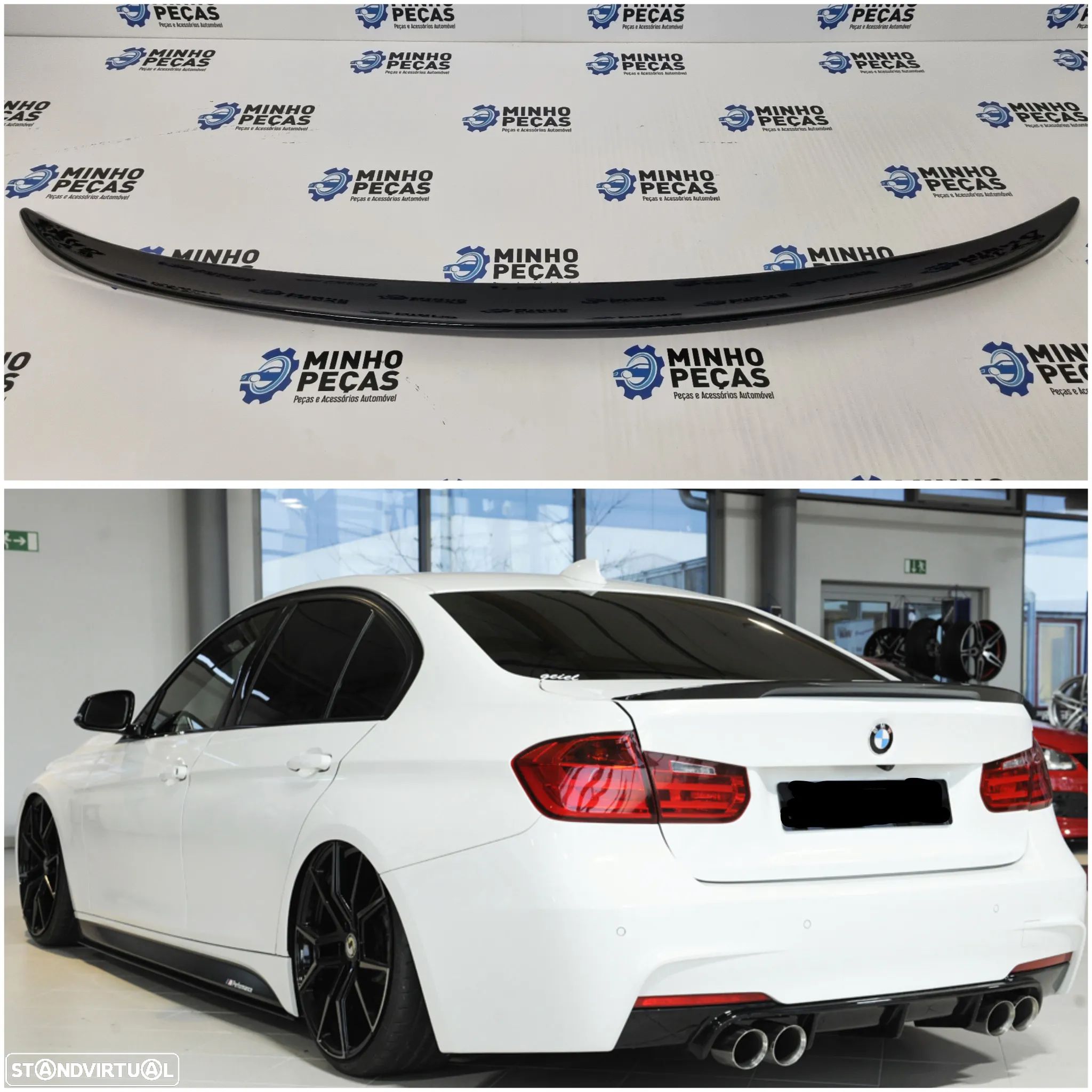 Aileron | Spoiler Mala BMW Série 3 F30 M-Performance Preto Brilho - 1