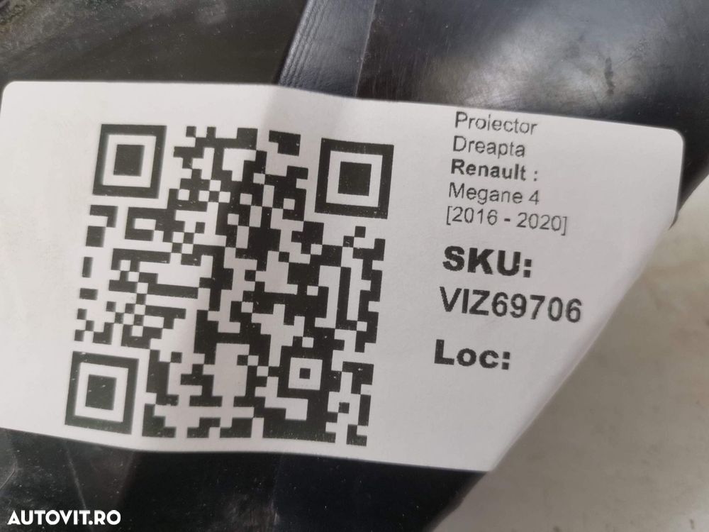 Proiector Dreapta Renault  Megane 4 2016 2017 2018 2019 2020 Original - 8