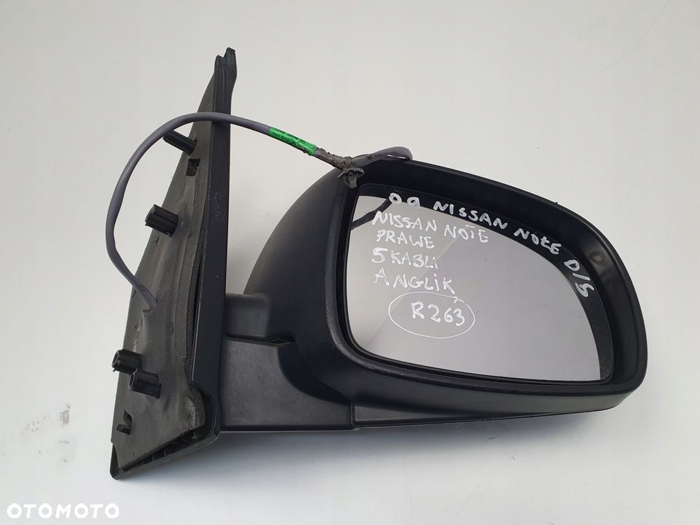 LUSTERKO PRAWE Nissan Note I 06-12r _ PASAŻERA 5 Pin kabli ANGLIK - 3