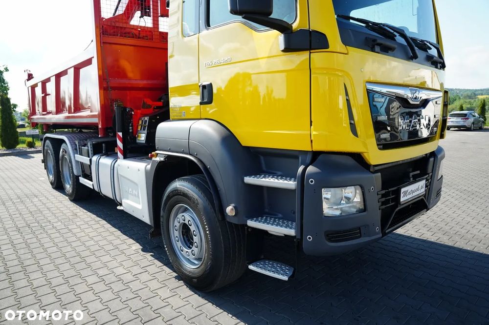 MAN TGS 26.420 / 6x4 / WYWROTKA 2 STRONNA / HYDROBURTA / BORDMATIC + HDS PALFINGER 18002 / ROTATOR / PILOT / EURO 6 - 17
