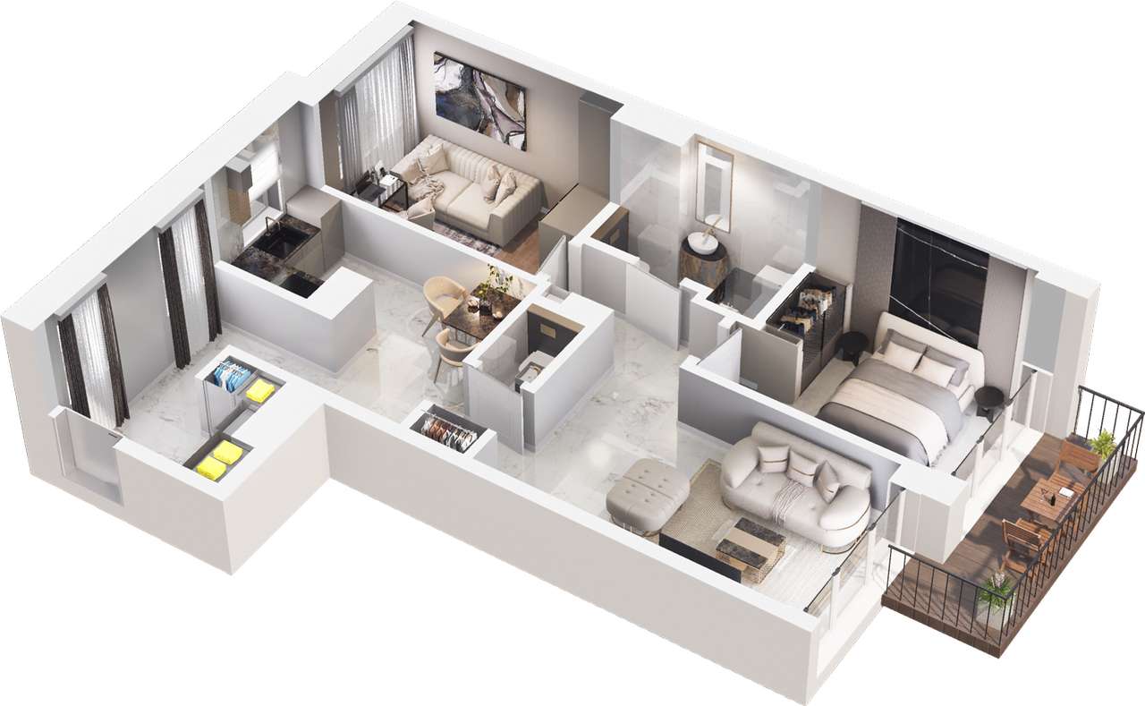 3-pokojowe mieszkanie 60m2 + balkon Bezpośrednio - Pełny obrazek: 3/16