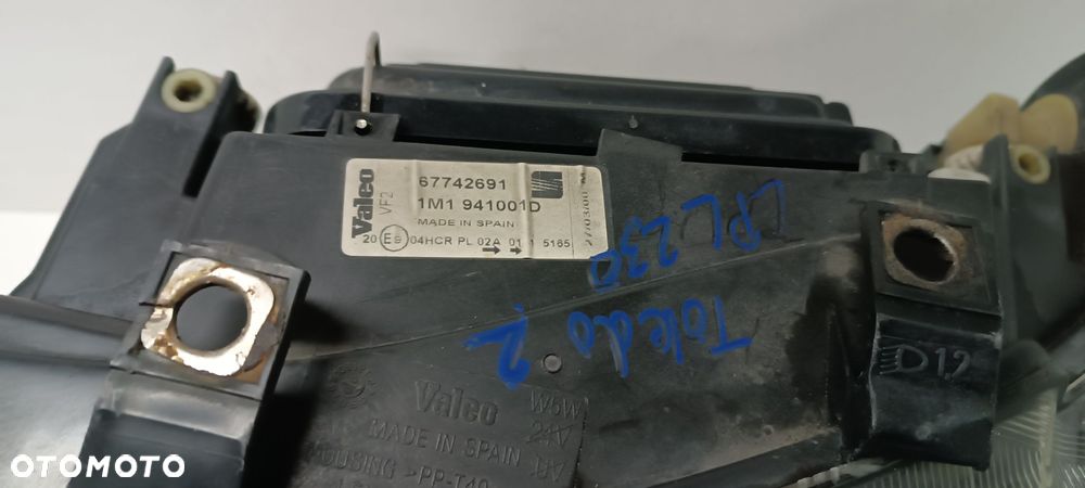 SEAT TOLEDO LAMPA PRZÓD PRZEDNIA LEWA  EUROPA 1M1941001D - 2