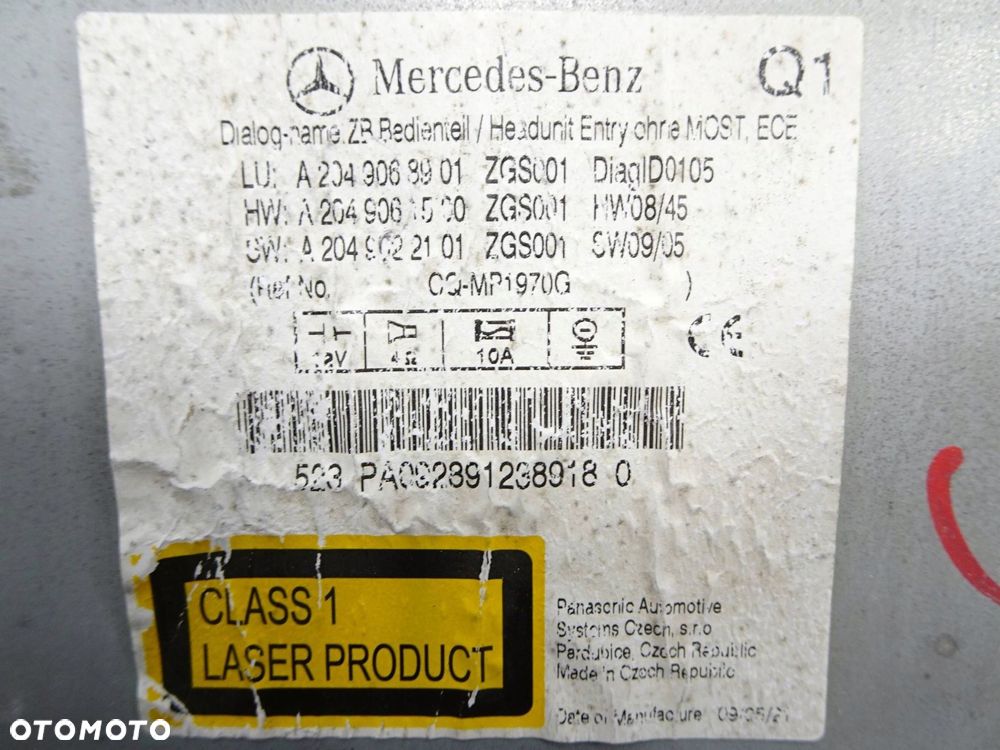 radio cd mercedes c-klasa w204 a2049068901 - 8